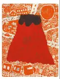 Haru, Red Fuji Mountain, 2016, Acrylic on wood panel