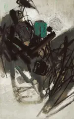 Composition by Chu Teh-chun, 1950, Oil on paper, mounted onto canvas, sold Apr 2004