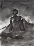Drawing-portrait by Katsura Funakoshi, 1994, Watercolor on paper, offered Jun 2019