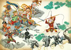 Du Xi, The Best Team – General Yang V.S. The Monkey King, 2012, Oil on canvas