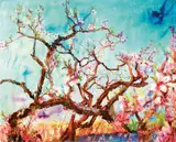 Peach Blossoms by Zhou Chunya, 2008, Oil on canvas, sold Jun 2011