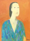 Chiu Ya-tsai, Lady in Floral Dress, 1994, Oil on canvas
