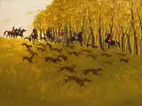 Tatyana Palchuk, Hunting with Grey Hounds·Autumn, 2005, Oil on linen
