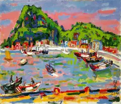 Liāu Kè-chhun, Yehliu Scenery, 1972, Oil on canvas