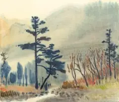 Shiy De-jinn, Landscape in Lishan, 1971, Watercolor on paper