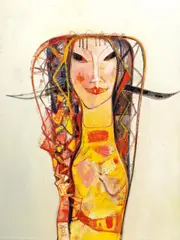 Woman by Michell Hwang, 1995, Oil on canvas, sold Jun 2011