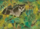 Max Chiwai Liu, Panther in Malaysian Rainforest, 1983, Mixed media on canvas mounted onto paper