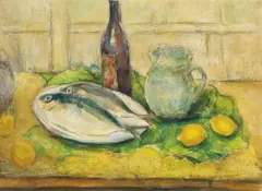 Liao Te-cheng, Oilfishes, 1972, Watercolor on paper