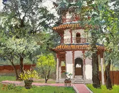 Pang Jiun, Tainan Scenery-Confucius Temple, 2013, Oil on canvas