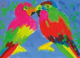 Walasse Ting, Two Parrots