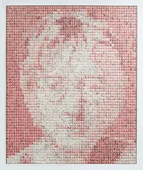 Ng Lung Wai, John Lennon, 2014, Hong Kong generic stamps on frame