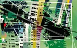 Yujin Kang, Slippery Scape (diptych), 2004, Enamel and acrylic on canvas
