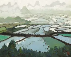Layer Upon Layer,Towards the Mountains by Pang Jiun, 2020, Oil on canvas, sold Dec 2022