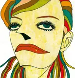 Hiroaki Tsujii, Thinking Girl, 2006, Oil pastel and acrylic resin on wood panel