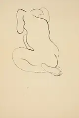 Abstract Nude by Sanyu, 1920s-1930s, Ink on paper, sold Jun 2019