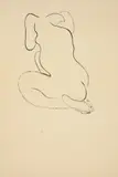 Abstract Nude by Sanyu, 1920s-1930s, Ink on paper, sold Jun 2019