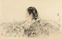 Ai Xuan, Tibetan Girl, 2011, Ink and color on paper