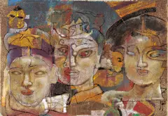 Shi Hu, Three Emperors, Oil on canvas