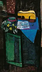 Yoshio Chang, Albizzia Flower, 1992, Oil on canvas