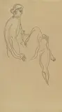 Cross-legged Woman by Sanyu, 1920-1930s, Charcoal on paper, sold Dec 2017