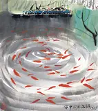 Wu Guanzhong, Viewing Fish at Flower Harbour