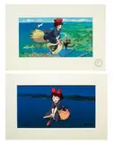 Hayao Miyazaki, Kiki's Delivery Service; Fly in Night (a set of 2), 1995, Hand painted cel; cel art print, edition no. 169 (Kiki’s Delivery Service)
Hand painted cel; cel art print XIV 10/20 (Fly in Night)