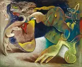 Fu Ching-Li, Hommage to Max Ernst, 1992, Oil on canvas