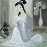Lin Fengmian, Lady with Flowers