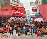 Vegetable Market, Hong Kong by Pang Jiun, 2008, Oil on canvas, offered Nov 2015