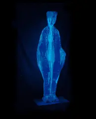 Hui Li, Acupoints, 2004, Acrylic board, neon lamp, stainless steel