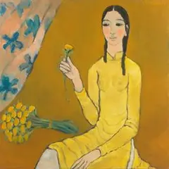 Trung Nguyen, Girl in Yellow Dress, 2008, Oil on canvas