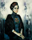 Shiy De-jinn, Portrait of the Painter Tian Man-shi, 1961, Oil on canvas