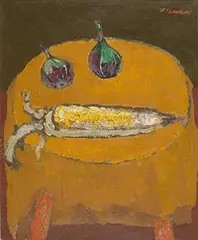 Still Life by Yuji Tamaki, 約1952, Oil on canvas, sold Dec 2018