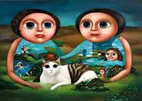 Chang Chia-ying, The Fatty Fatty and A-mi, 2005, Acrylic on canvas