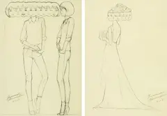 Yoshitoshi Kanemaki, Sketches ( a set of 2), 2015, Pencil on paper