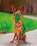 Green Dog by Zhou Chunya, 2009, Oil on canvas, sold Jun 2011