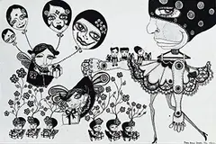 Carrie Chau, Damn Bored Drawing, 2004, Oil on canvas