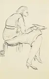 Female Painter by Sanyu, 1929, Charcoal on paper, sold Apr 2004