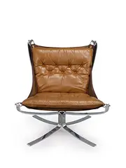 Sigurd Ressell, Falcon Chair Low back (x2), 1974, Steel, leather