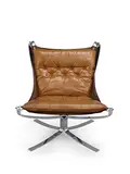Sigurd Ressell, Falcon Chair Low back (x2), 1974, Steel, leather