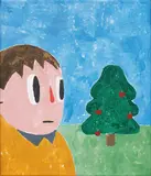 Felix Treadwell, Boy and Tree, 2019, Acrylic on canvas