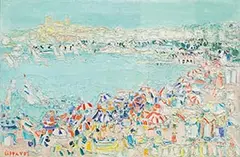 André Cottavoz, La Grande plage de Cannes, c. 1998, Oil on canvas