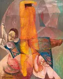 Fu Ching-Li, Un poisson a l'arriere, 1990, Oil on canvas