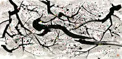 Wu Guanzhong, Plum Blossom in the Snow, 1992, Ink and color on paper