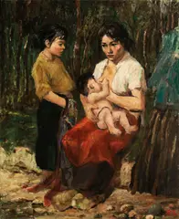Tu Ke, Maternal Love, 1946, Oil on canvas