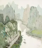Guilin Landscape by Pang Jiun, 2004, Oil on canvas, sold Nov 2015