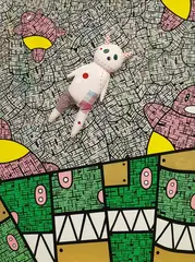 Eddie Kang, Tension Ⅲ, 2010, Acrylic Ink Handmade doll on canvas