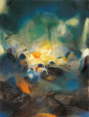 Chu Teh-chun, Souffle de la nature, 1992, Oil on canvas
