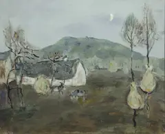Farm by Hong Ling, 1988, Oil on canvas, sold Nov 2004