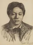 Jin Shangyi, Sketch of Portrait, 1965, Charcoal on paper
